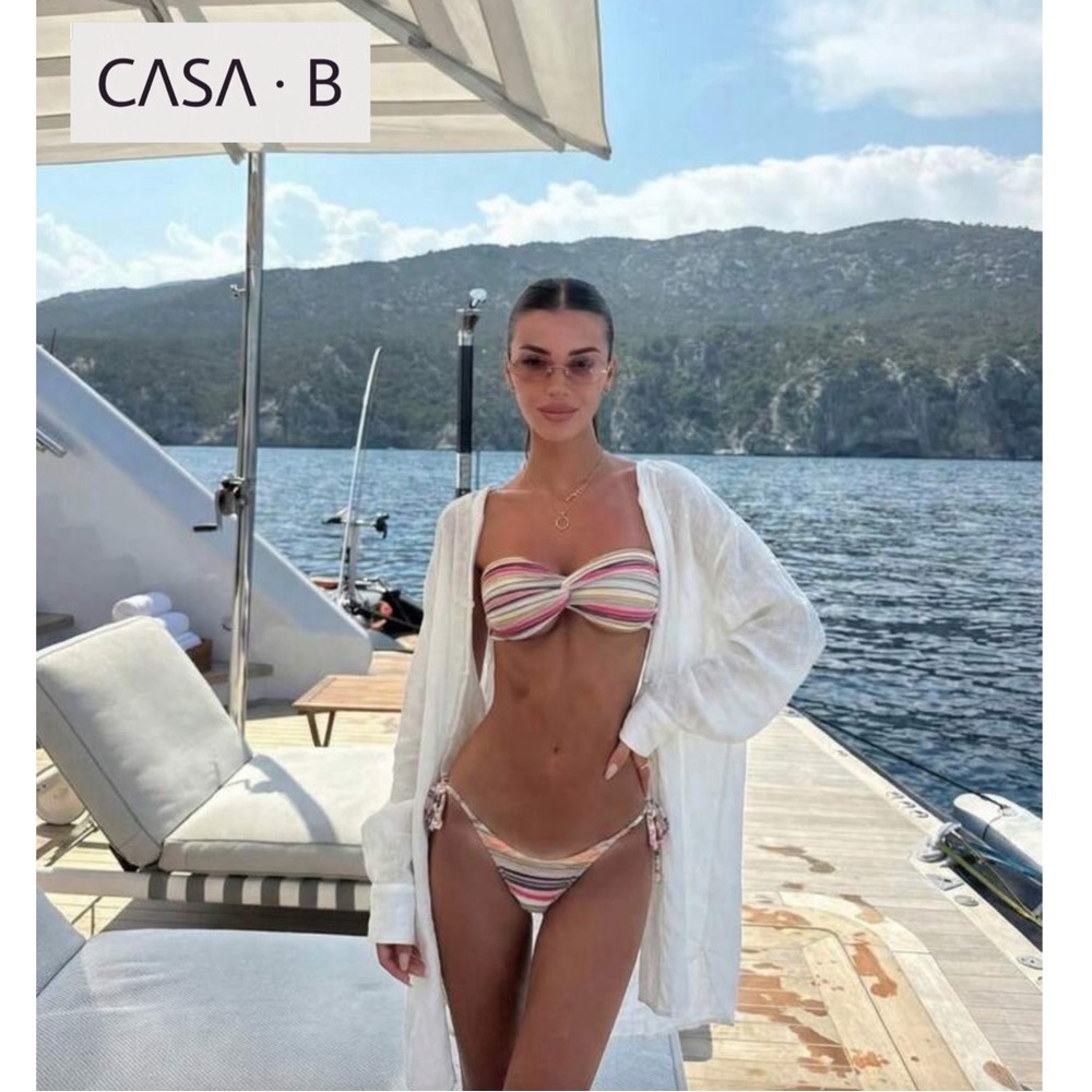 SOON💫to CASA B | The Bahia Stripe Bandeau Bikini Set